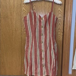 NWT Pink/Orange pinstripe dress!